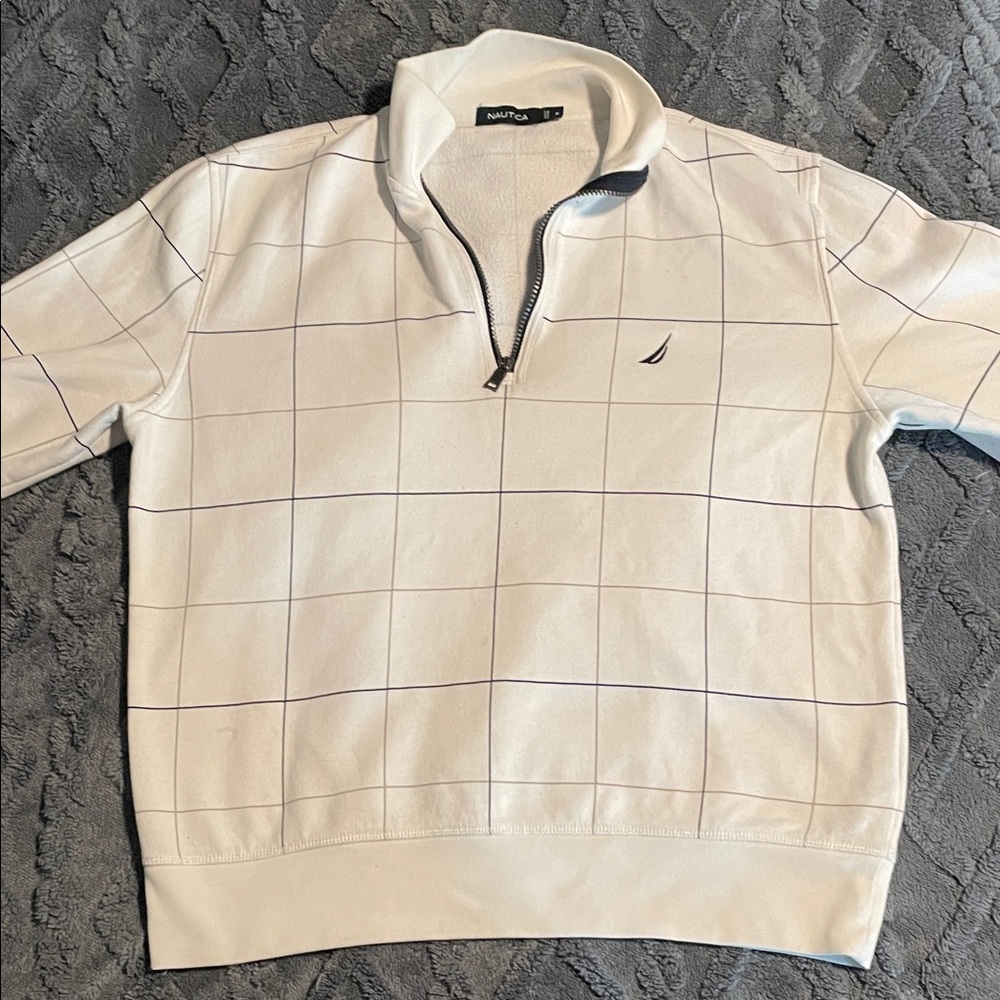 Nautica Men’s White Zip-Neck Pullover